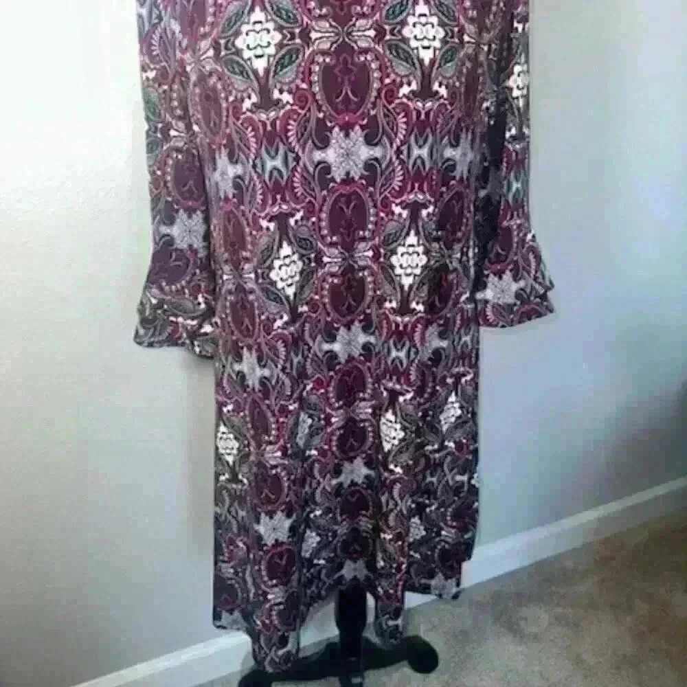 Chicos' Paisley 3/4 Sleeve Midi Sheath Dress - Picture 3 of 5